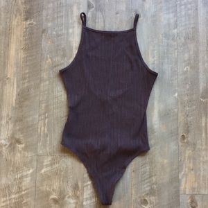 Aritzia Wilfred Brown Bodysuit